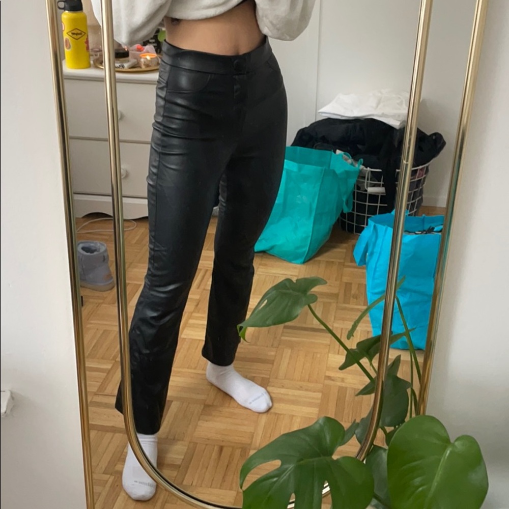 Zara black faux leather pants